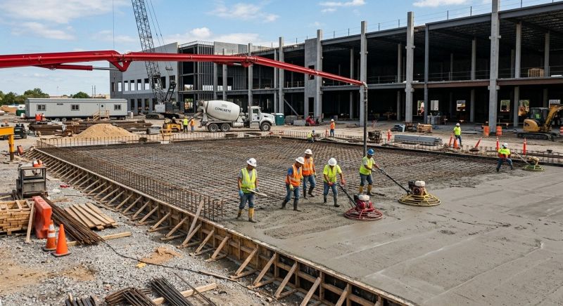 Commercial Slab Installation in Canyon Lake, TX