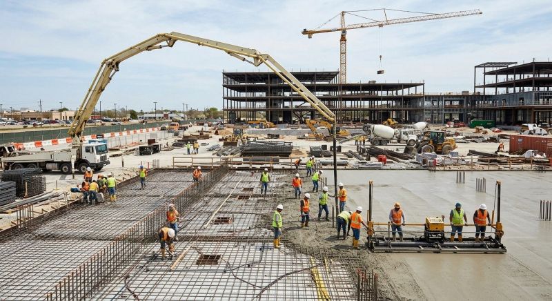 Commercial Slab Installation in Luling, TX